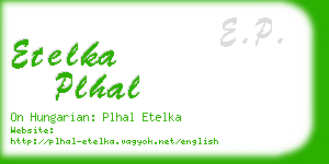 etelka plhal business card